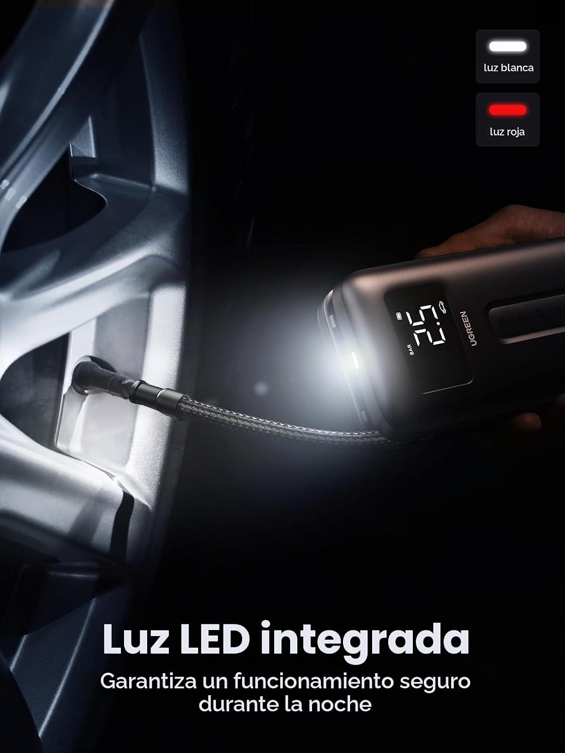 Inflador-de-Neumáticos-Portátil-UGREEN-150-PSI-Inalámbrico-con-Luz-LED-6