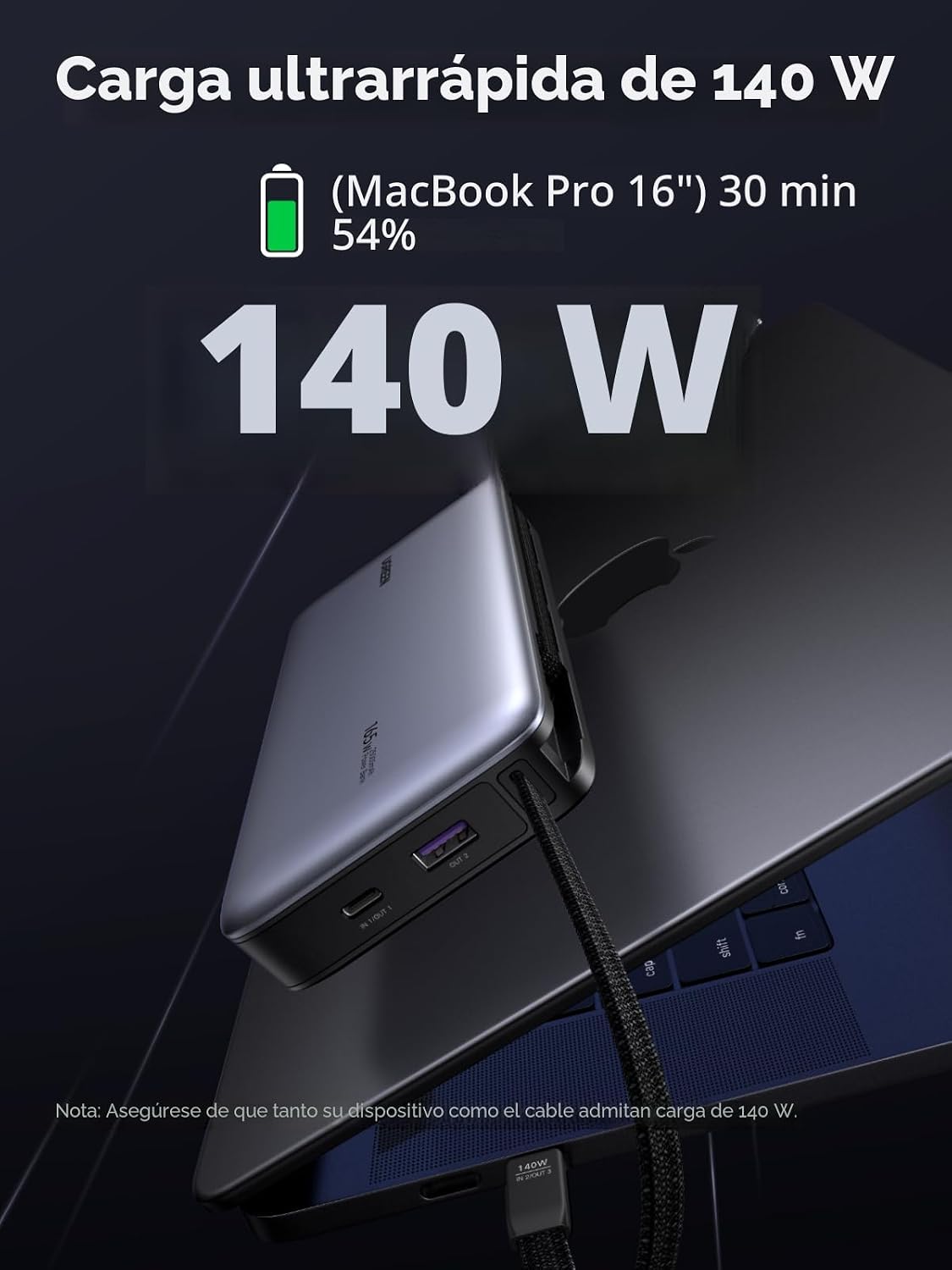 Power-Bank-UGREEN-Nexode-25-000-mAh-165-W-con-Cable-USB-C-Integrado-2