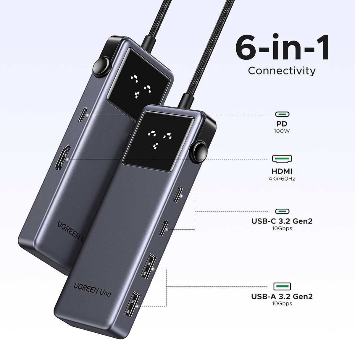 Hub-USB-C-UGREEN-Uno-6-en-1-de-10-Gbps-con-HDMI-4K-60Hz-2