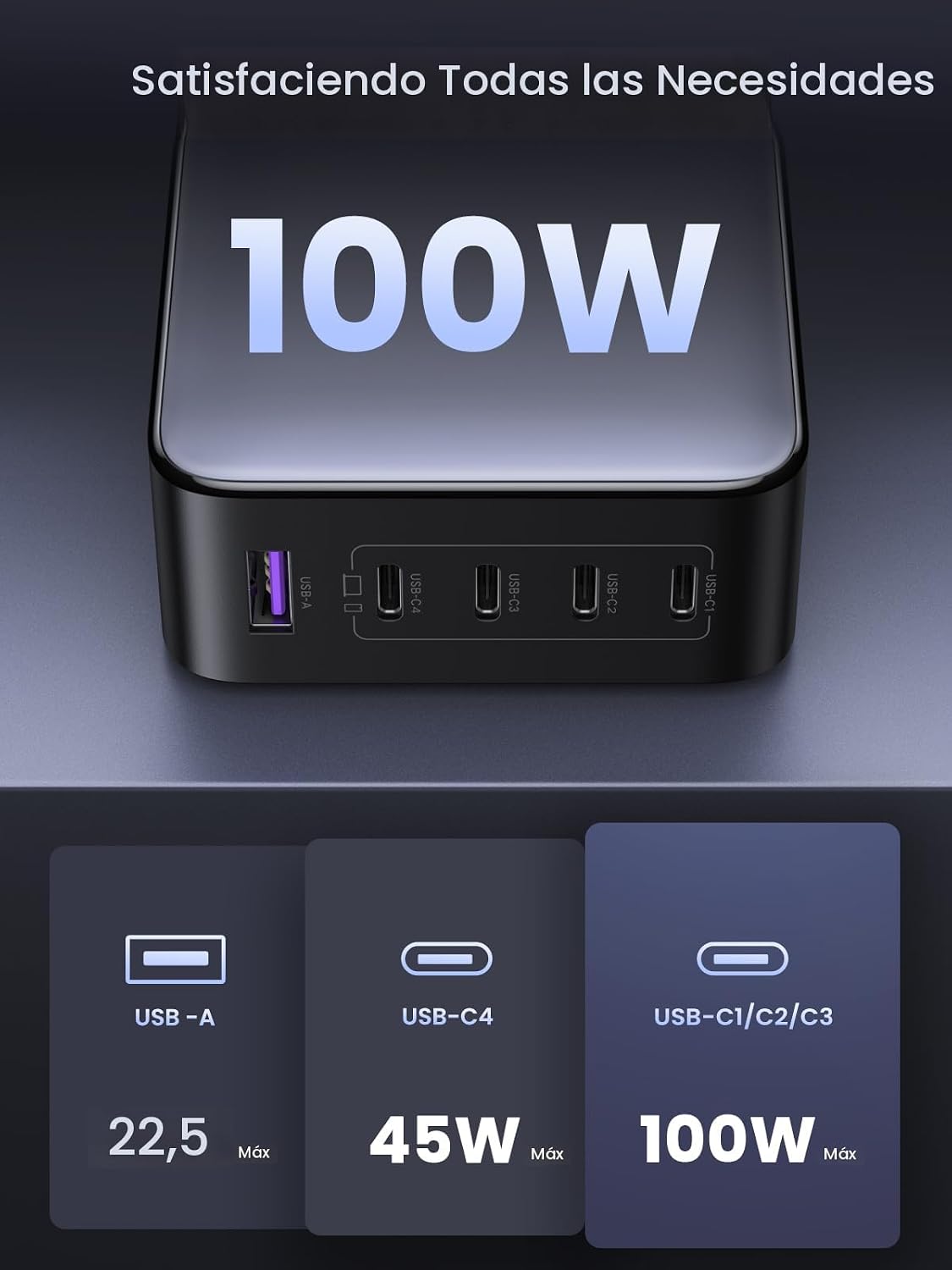 Cargador-UGREEN-Nexode-100-W-GaN-de-5-Puertos-para-Laptop-8