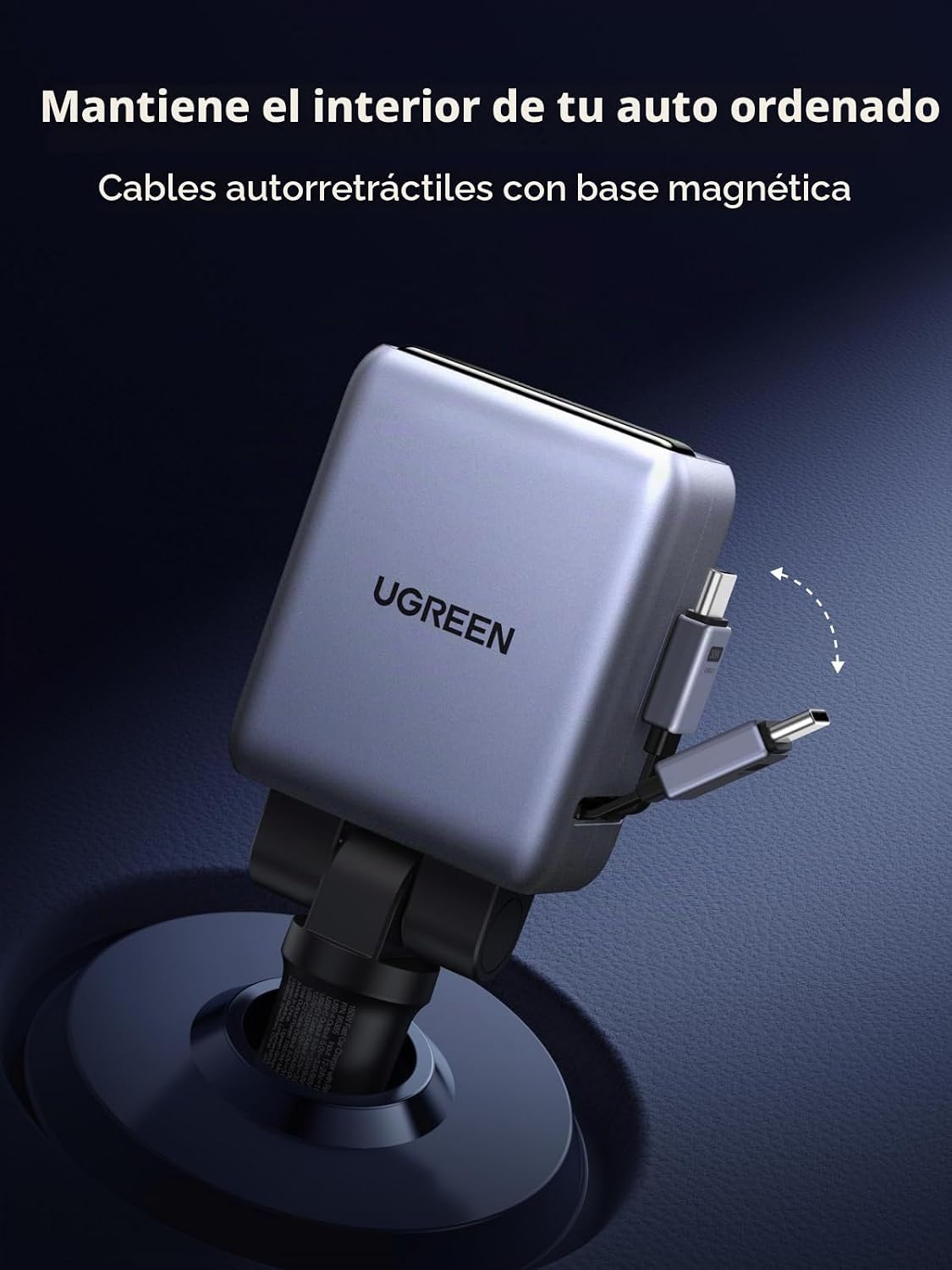 Cargador-de-Auto-UGREEN-Retráctil-de-150-W-y-4-Puertos-con-Cable-EC607-5