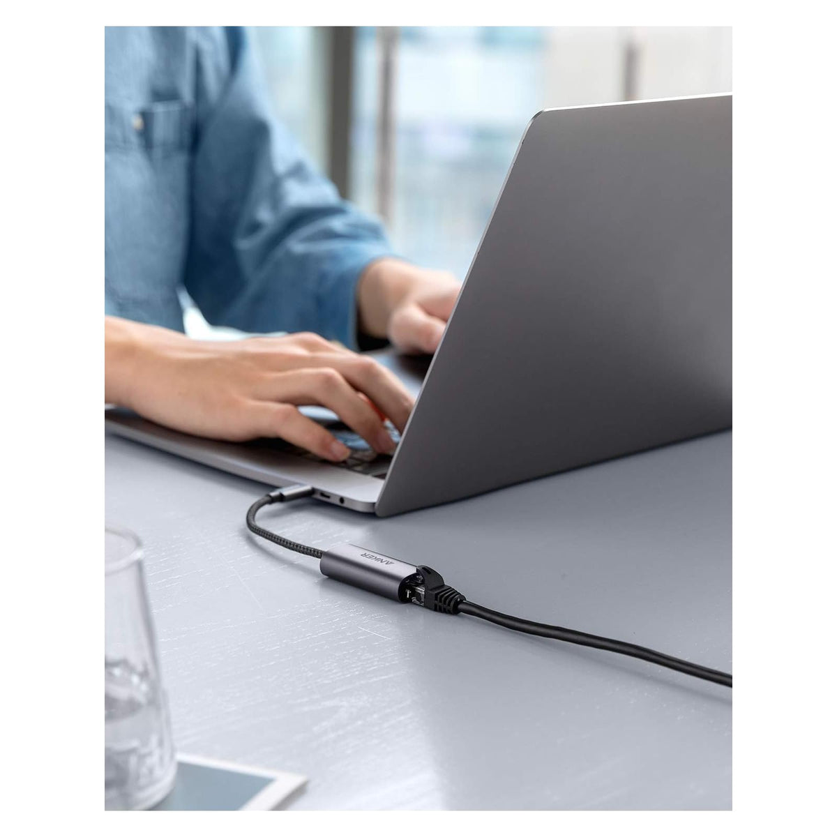 Adaptador Anker USB C a Ethernet, PowerExpand USB C a Gigabit Ethernet, adaptador USB C portátil de aluminio, para MacBook Pro, MacBook Air - vista 7