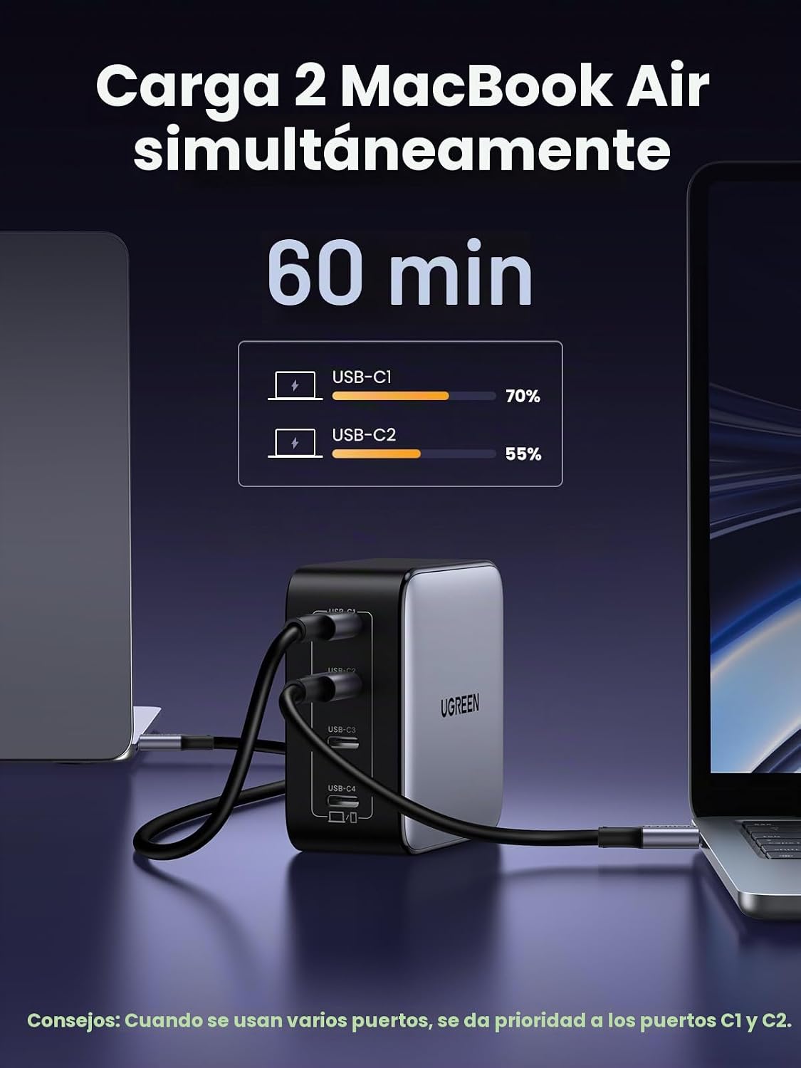 Cargador-de-Pared-UGREEN-Nexode-100-W-GaN-de-4-Puertos-USB-C-7