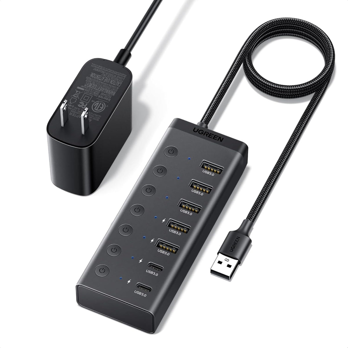 Hub-USB-3-0-UGREEN-Alimentado-de-7-Puertos-5-USB-A-y-2-USB-C-a-5-Gbps-9