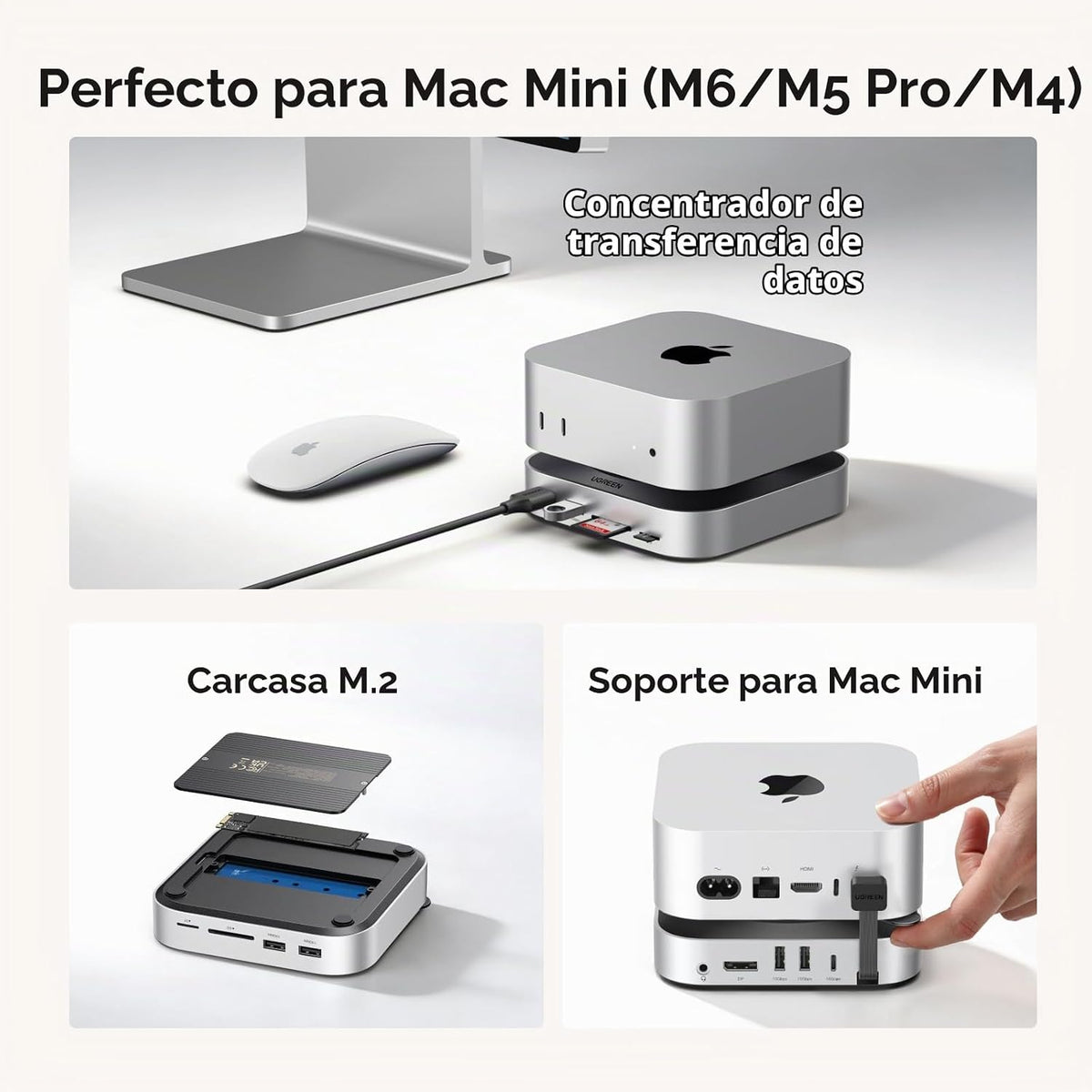 Hub-Dock-UGREEN-para-Mac-mini-con-DisplayPort-4K-a-144-Hz-y-Carcasa-NVMe-2