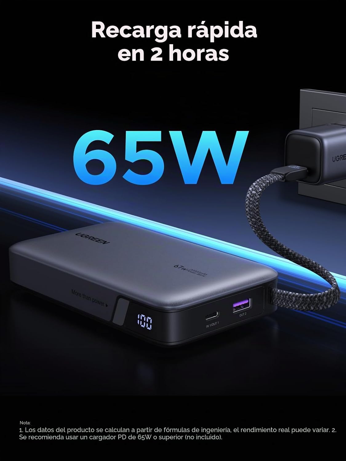 Power-Bank-UGREEN-Nexode-20-000-mAh-67-W-con-Cable-USB-C-Integrado-6