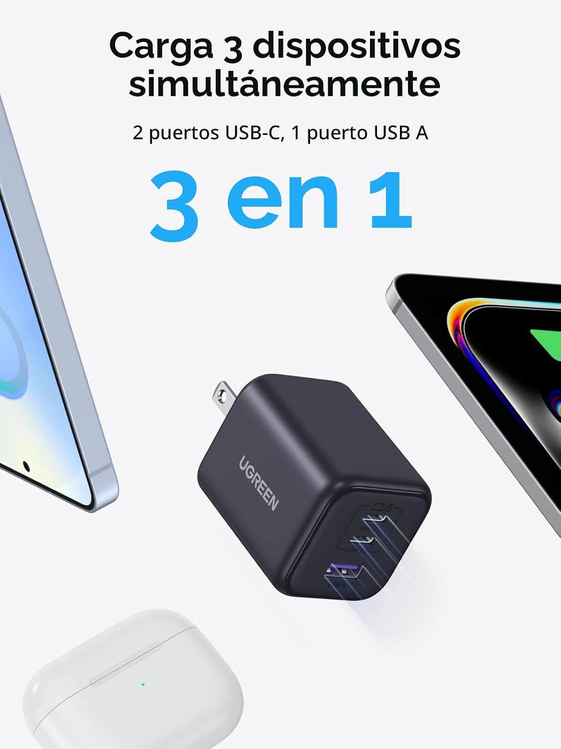 Cargador-de-Pared-UGREEN-GaN-USB-C-45-W-de-3-Puertos-PPS-3