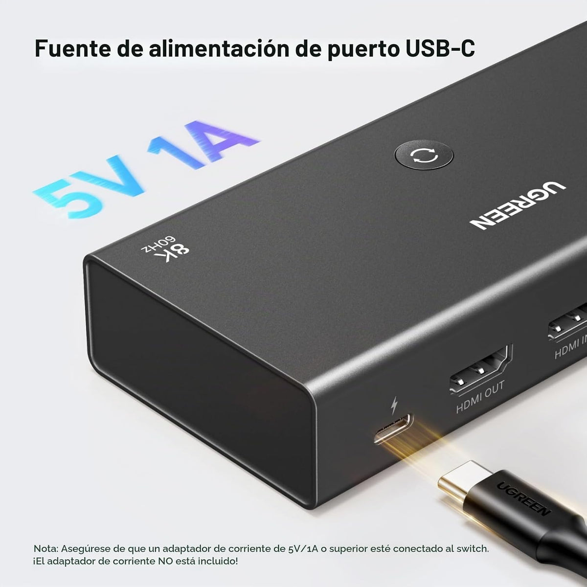 Switch-HDMI-2-1-UGREEN-8K-60Hz-de-3-Entradas-y-1-Salida-con-Control-Remoto-y-VRR-6