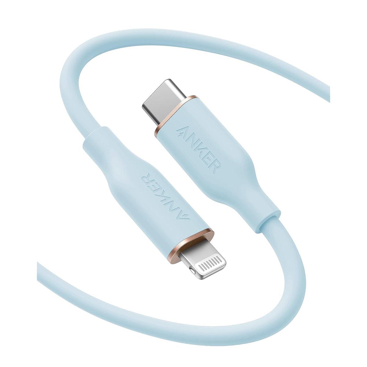 Cable Anker USB C a Lightning, certificado MFi (6 pies, blanco nube)
