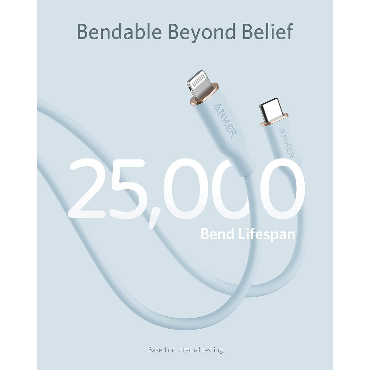 Cable Anker USB C a Lightning, certificado MFi (6 pies, blanco nube) - vista 4