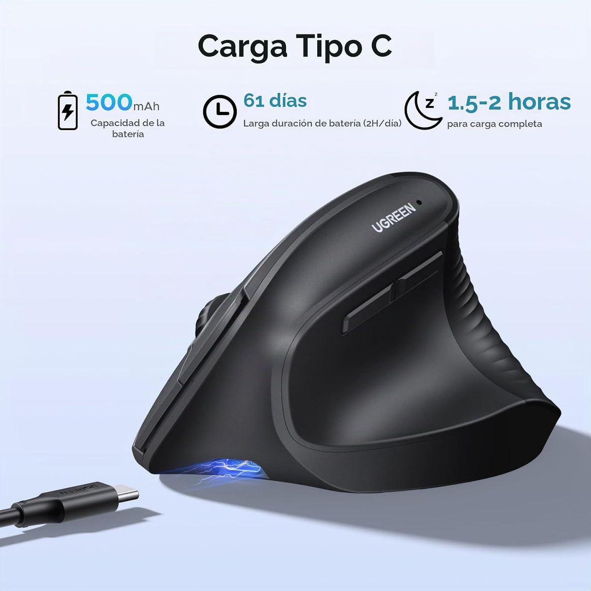 Ratón-Vertical-Ergonómico-UGREEN-Inalámbrico-Recargable-2