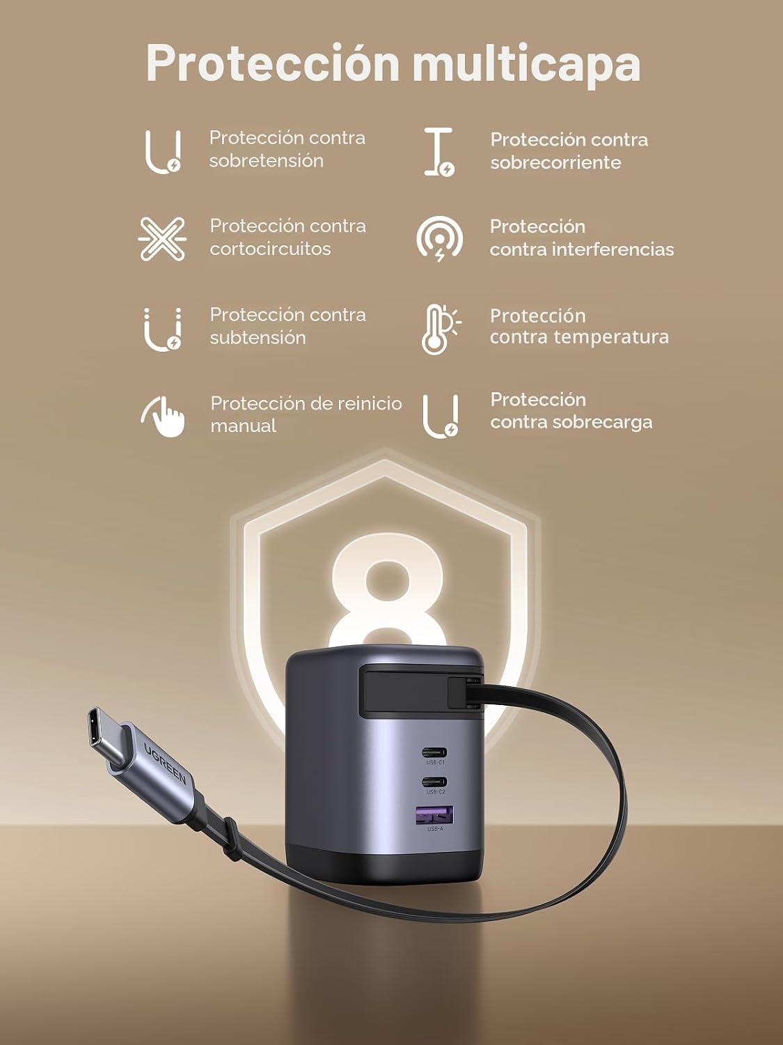 Cargador-UGREEN-Nexode-100-W-Retráctil-con-Cable-Integrado-4