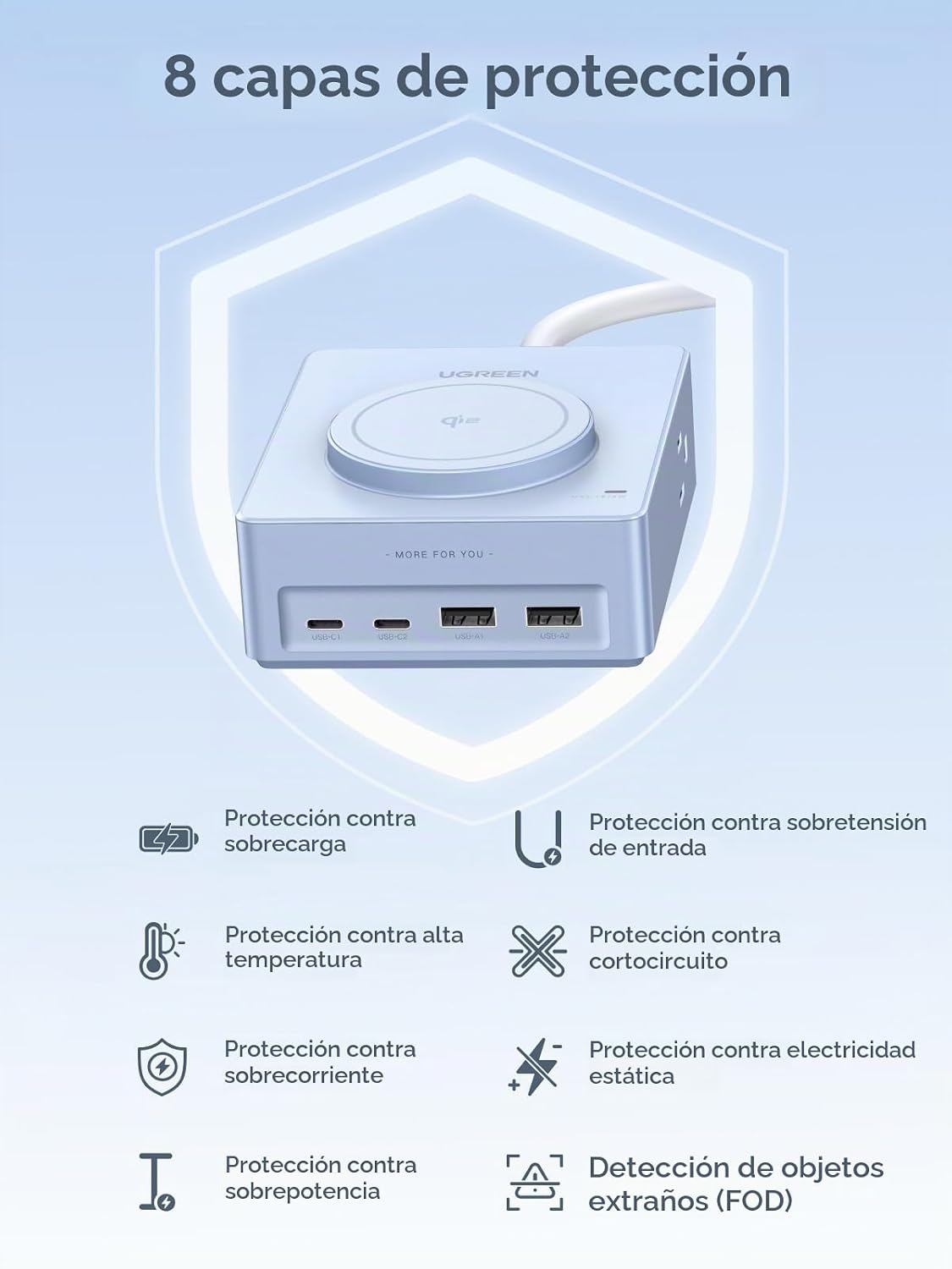 Regleta-UGREEN-con-Cargador-Inalámbrico-de-15-W-y-8-Puertos-6