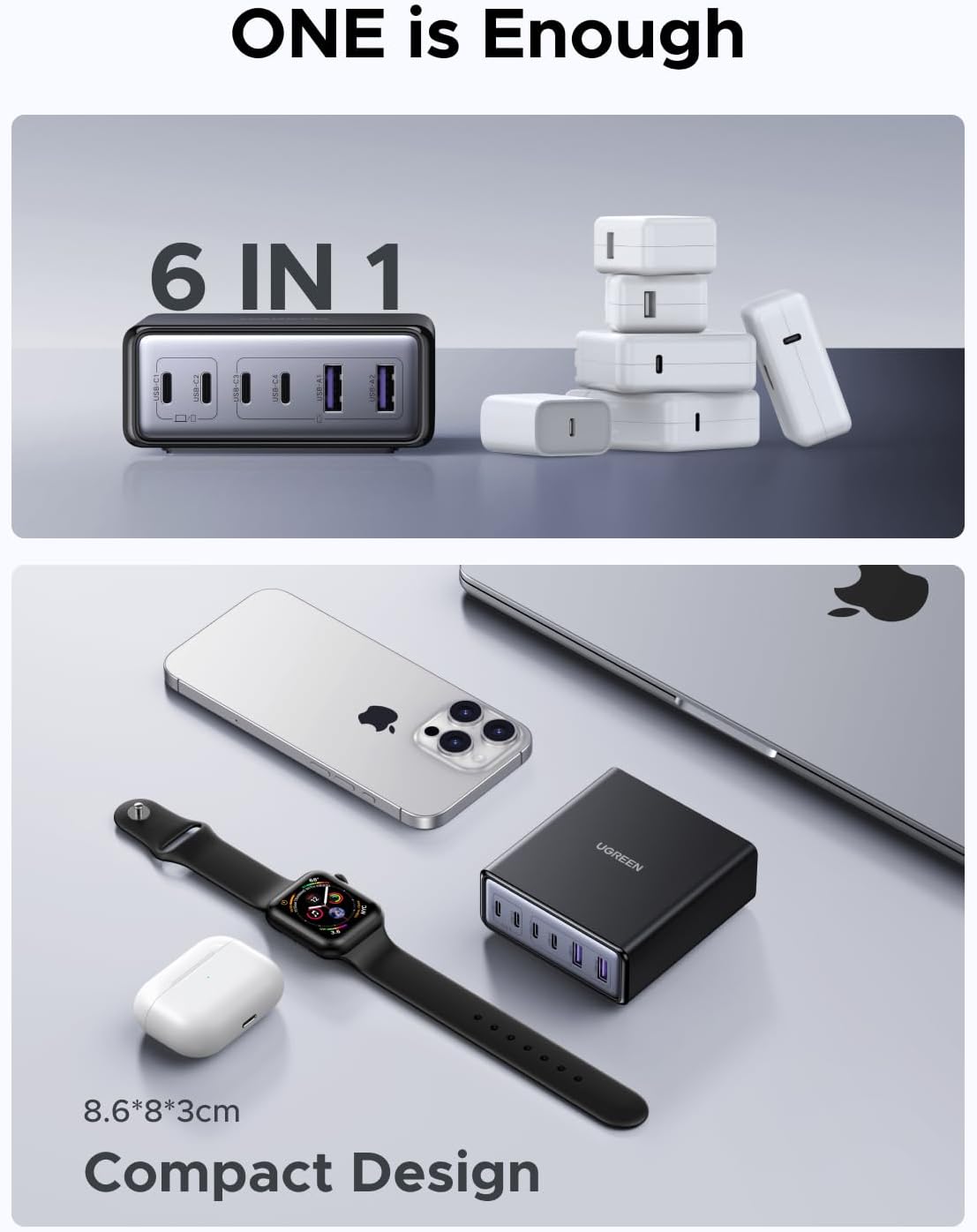 Estación-de-Carga-UGREEN-100-W-GaN-de-6-Puertos-4-USB-C-y-2-USB-A-para-Escritorio-8