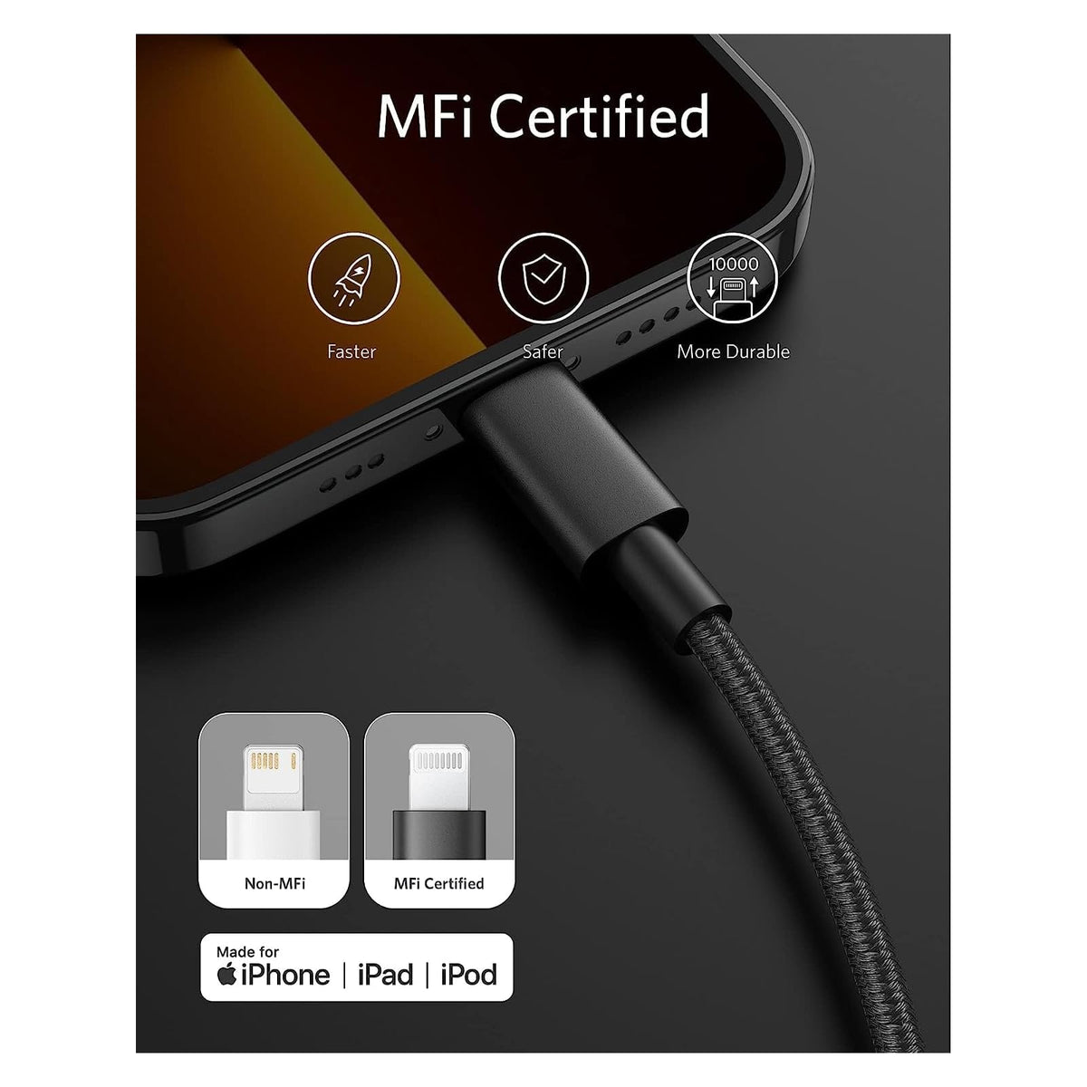 Anker Nuevo cable USB C a Lightning de nailon, cable certificado MFi (6 - vista 7