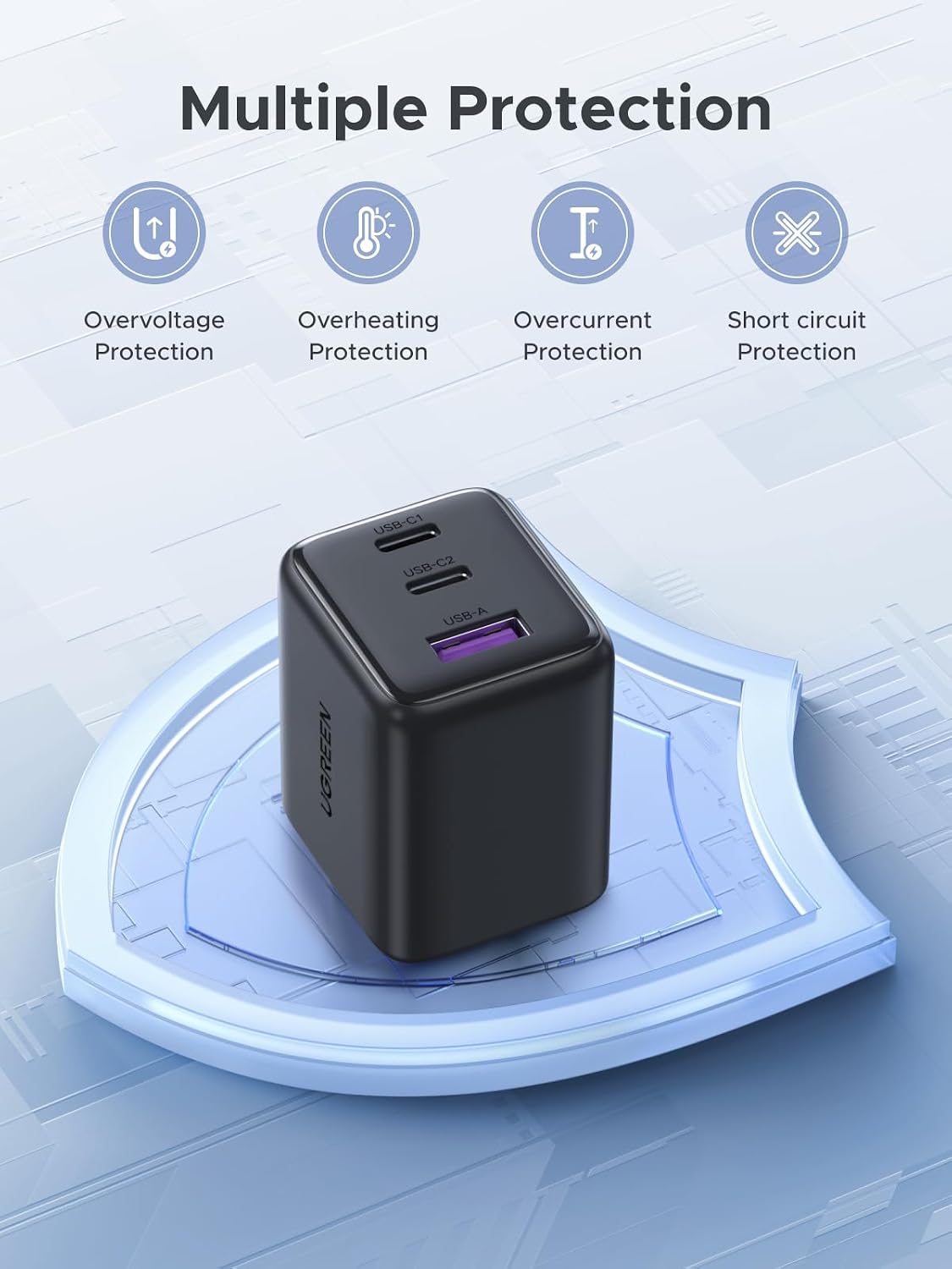 Cargador-de-Pared-UGREEN-30-W-GaN-II-de-3-Puertos-USB-C-5