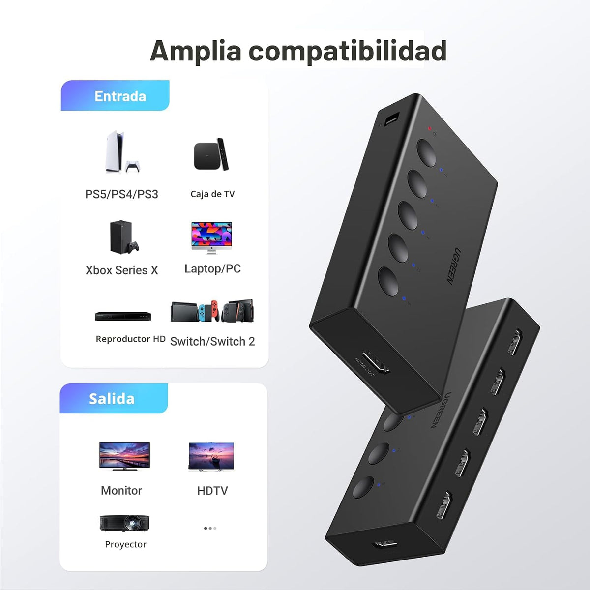 Switch-HDMI-UGREEN-4K-60Hz-de-5-Entradas-y-1-Salida-con-Control-Remoto-HDR-y-VRR-7