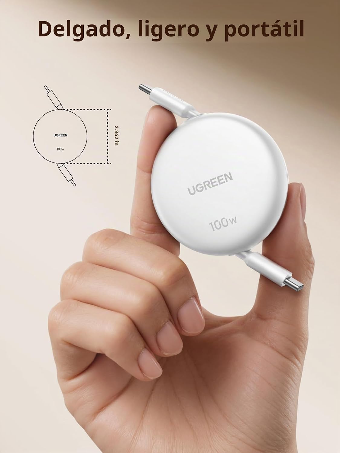 Cable-USB-C-Retráctil-UGREEN-100-W-de-Carga-Rápida-5