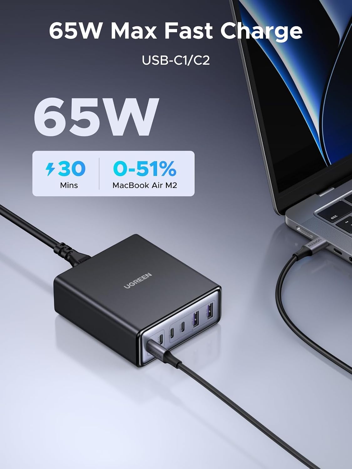 Estación-de-Carga-UGREEN-100-W-GaN-de-6-Puertos-4-USB-C-y-2-USB-A-para-Escritorio-4