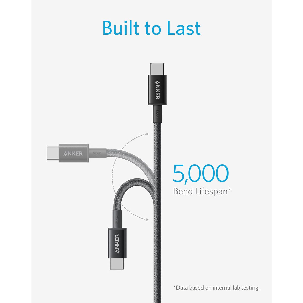 Cable Anker USB C a USB C, cable de carga rápida de 100 W (100 W, 3.3 pies+ - vista 5