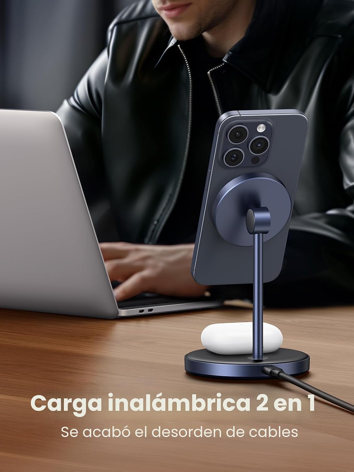 Soporte-de-Carga-Inalámbrica-UGREEN-MagFlow-2-en-1-Compatible-con-MagSafe-3