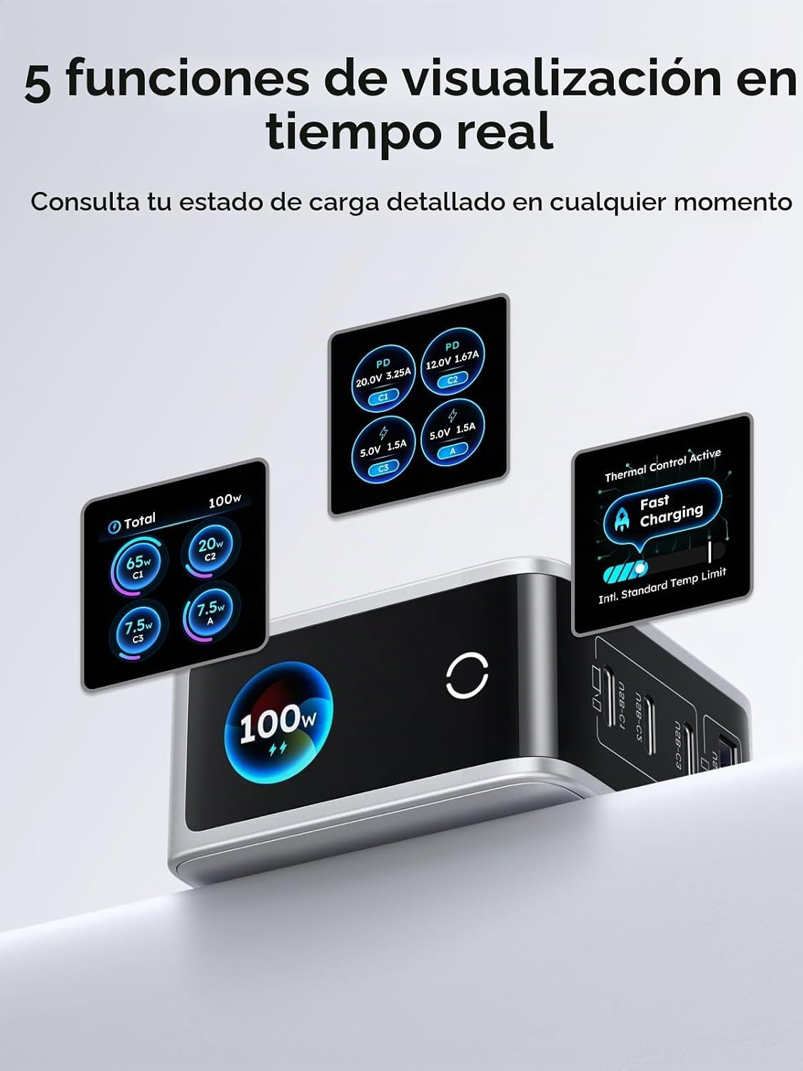 Cargador-UGREEN-Nexode-Pro-100-W-de-4-Puertos-con-Pantalla-Inteligente-3