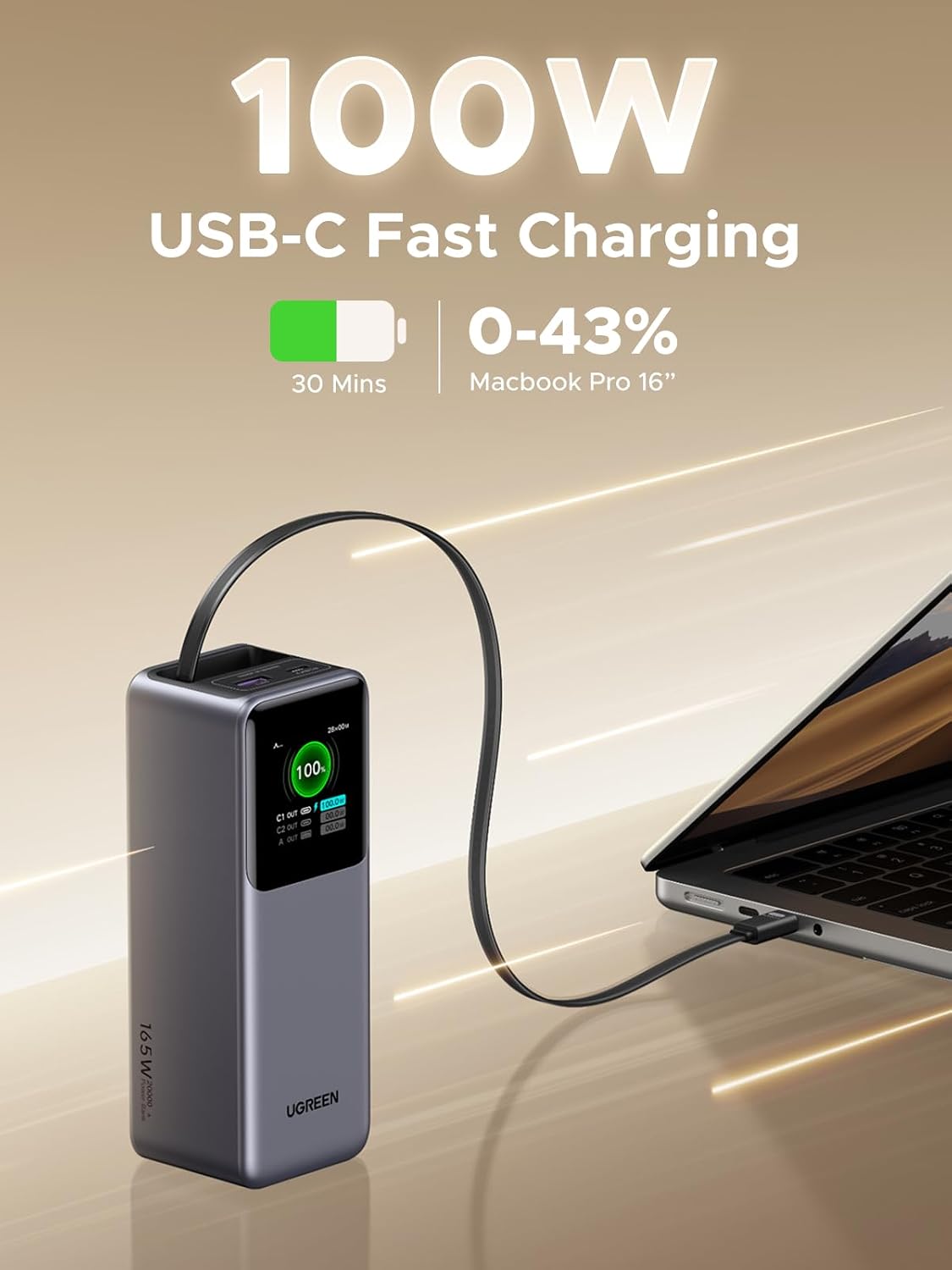 Power-Bank-UGREEN-Nexode-20-000-mAh-165-W-para-MacBook-Pro-16-con-Cable-Integrado-2