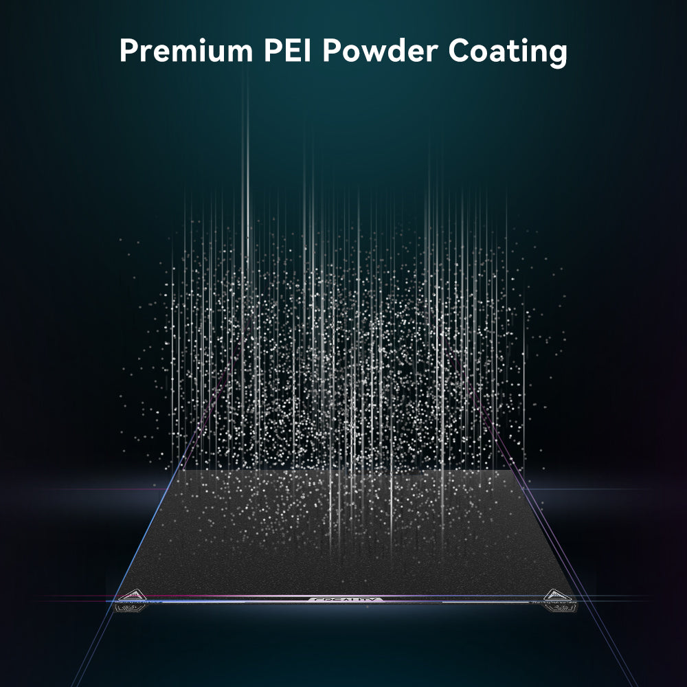 Placa de impresión Creality K2 Plus PEI Frosted: recubrimiento PEI premium con altísima adherencia, excelente resistenci