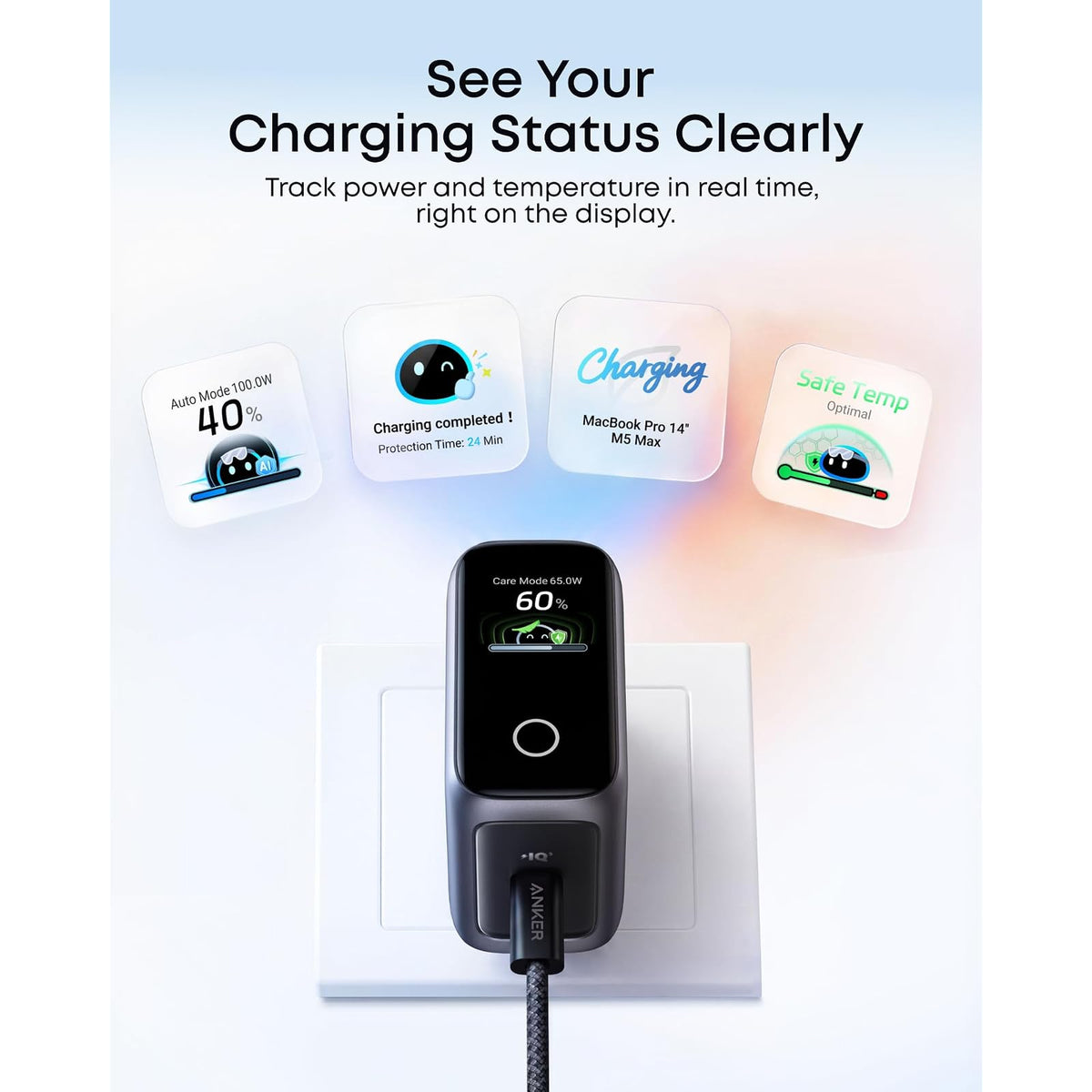 Cargador Anker de pantalla inteligente para computadora portátil - vista 5
