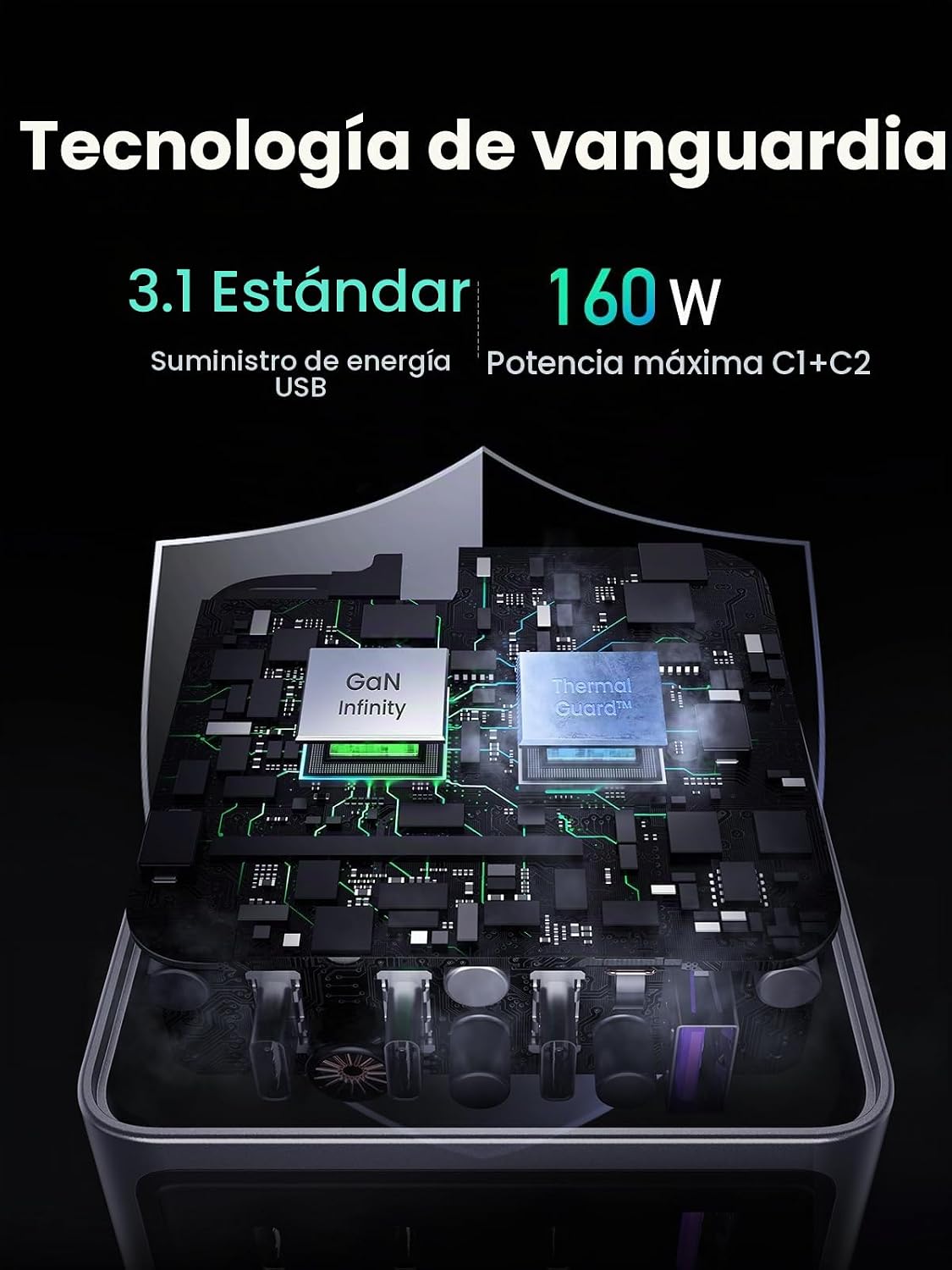 Cargador-UGREEN-Nexode-Pro-160-W-GaN-USB-C-para-Laptop-PD-3-1-8