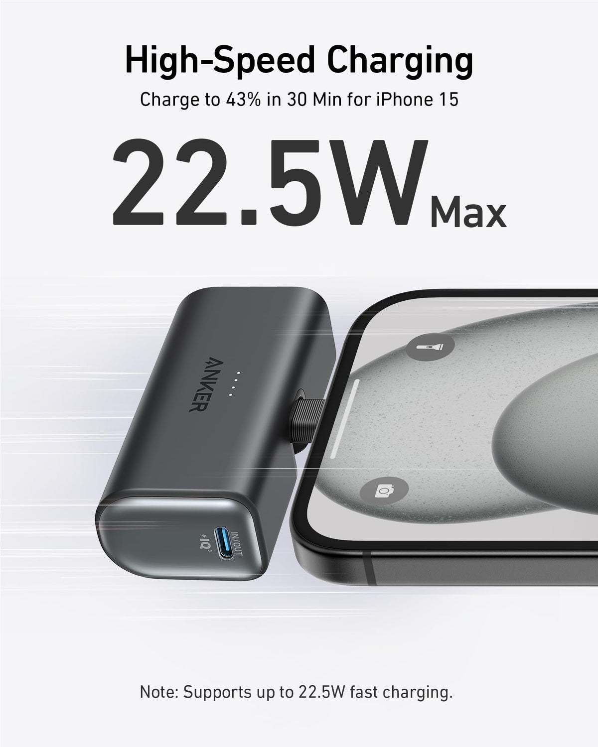 Power Bank Anker Nano 5000mAh 22.5W Power Bank Negro