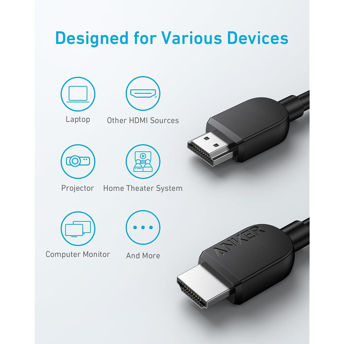 Anker HDMI 2.1 Cable,4K@240Hz HDMI Cord, 48Gbps Certified Ultra High-Speed - vista 6