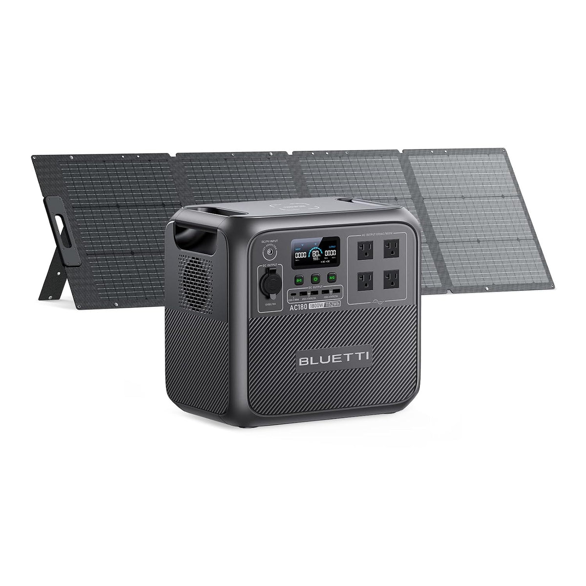 Estación de Energía Portátil BLUETTI AC180, 1152 Wh, 1800 W + Panel Solar 200 W