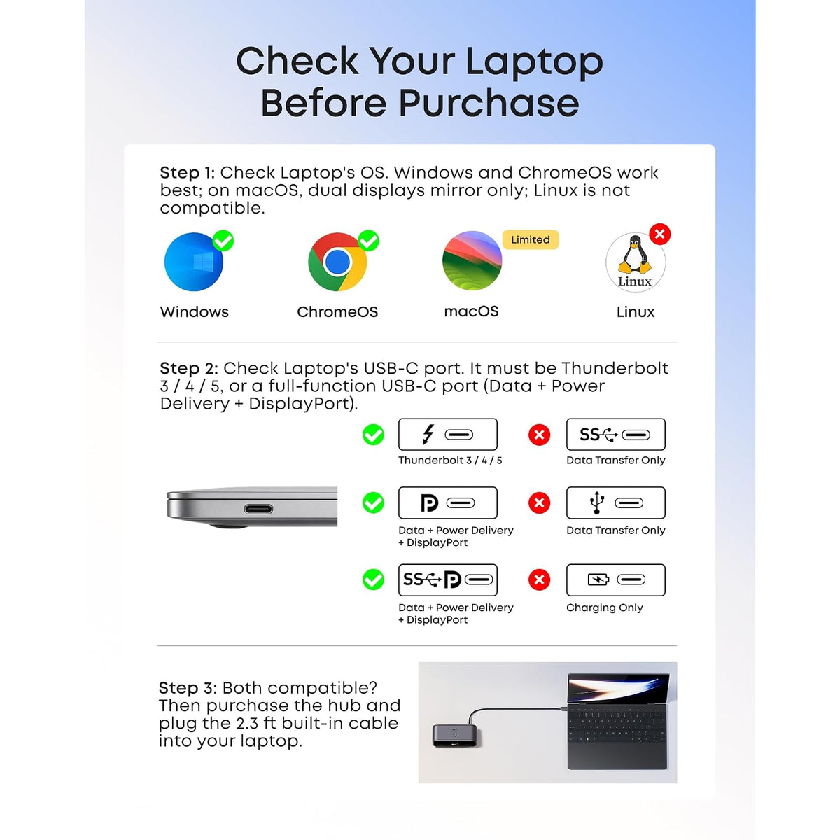 Anker USB C Hub, Smart Display Hub, Docking Station Dual Monitor,No Charger - vista 7