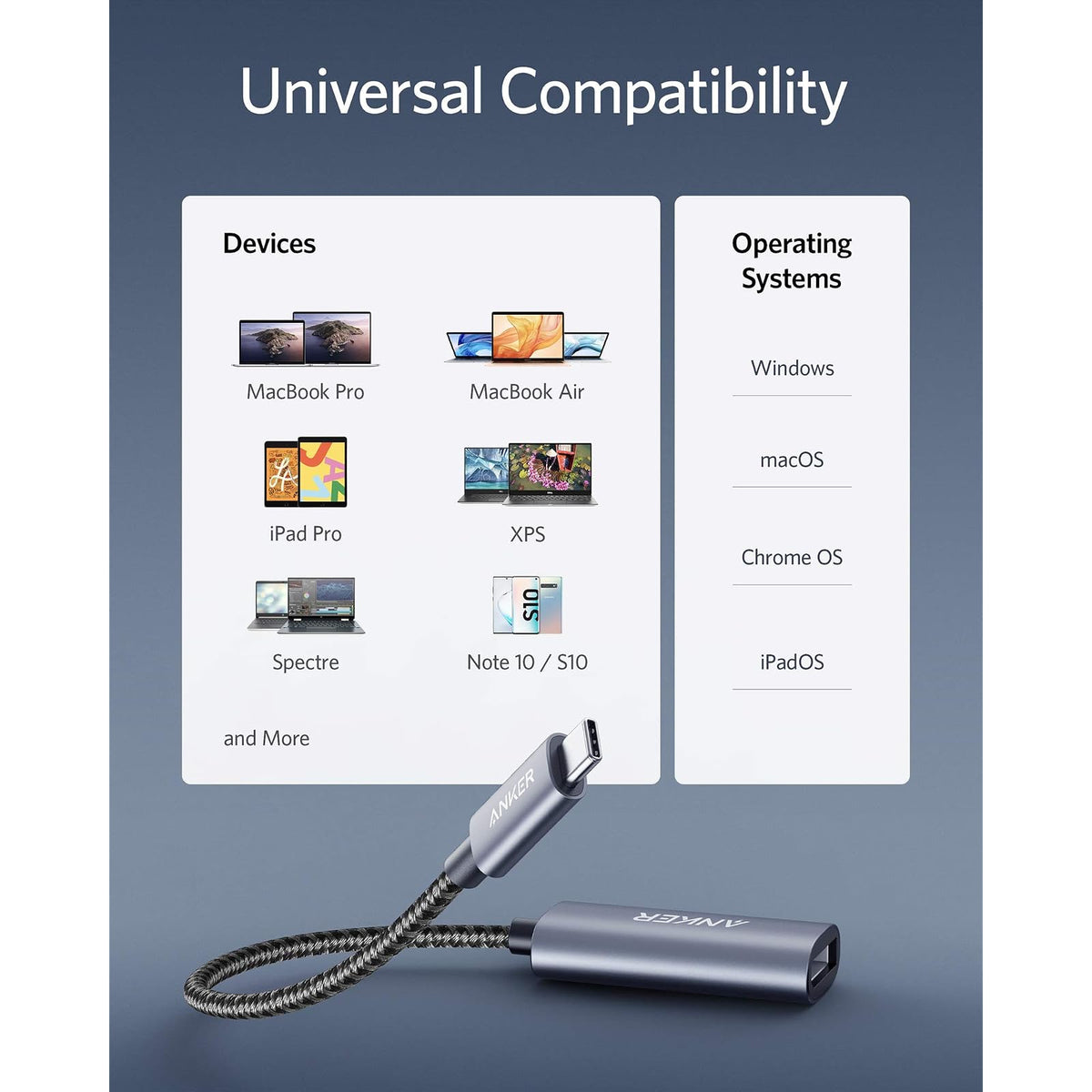 Adaptador Anker USB-C a DisplayPort, espejo o extensión de hasta 4K @60Hz Adaptador - vista 5