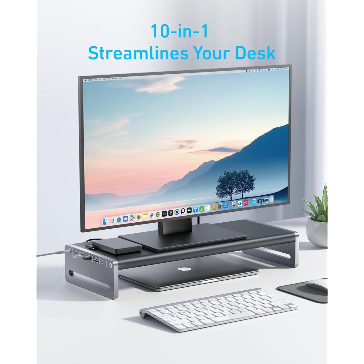Anker USB-C Hub, soporte de monitor de aluminio 10 en 1 con carga máxima de - vista 2