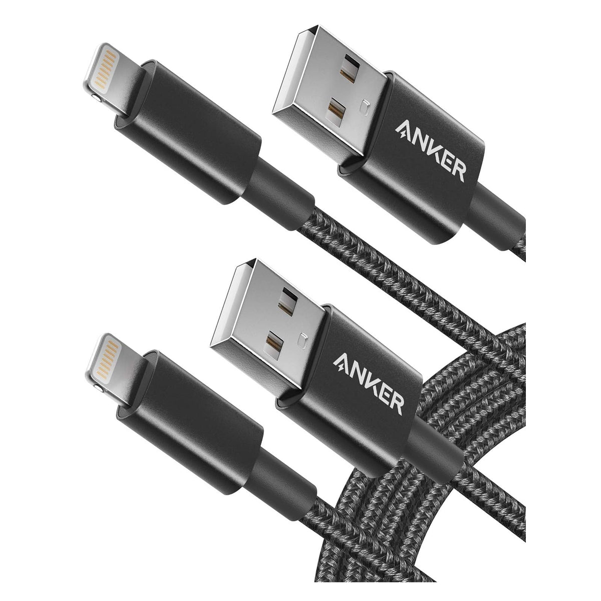 Cable Anker USB A a Lightning, certificado MFi (paquete de 2, 6 pies