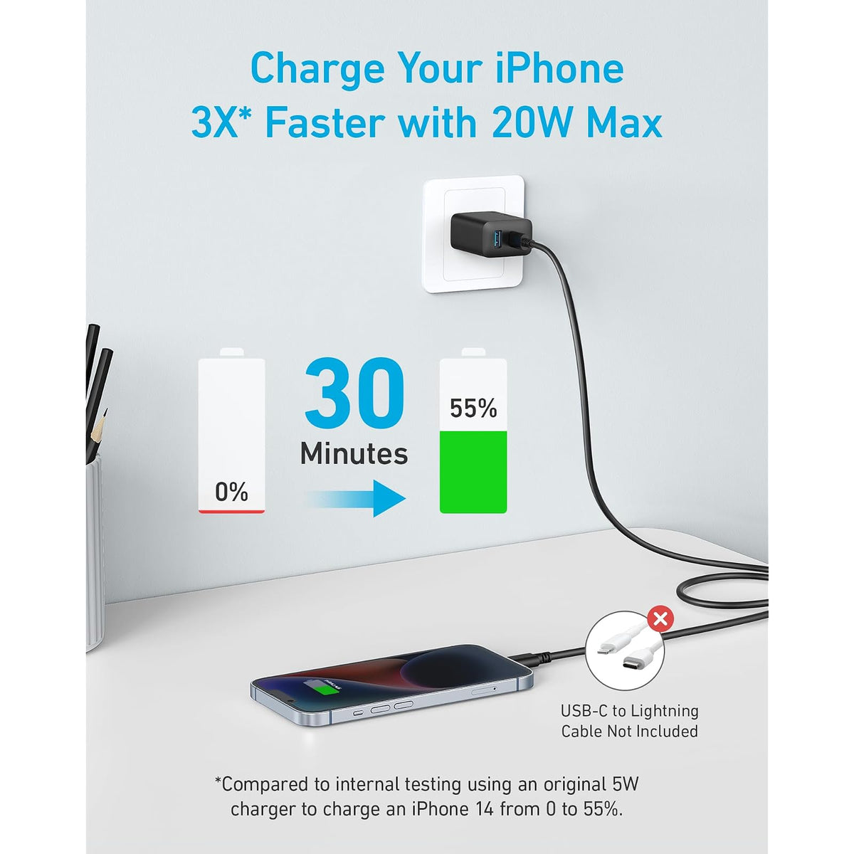 Soporte Anker Paquete de 2 cargadores USB C con soporte de cargador inalámbrico - vista 4