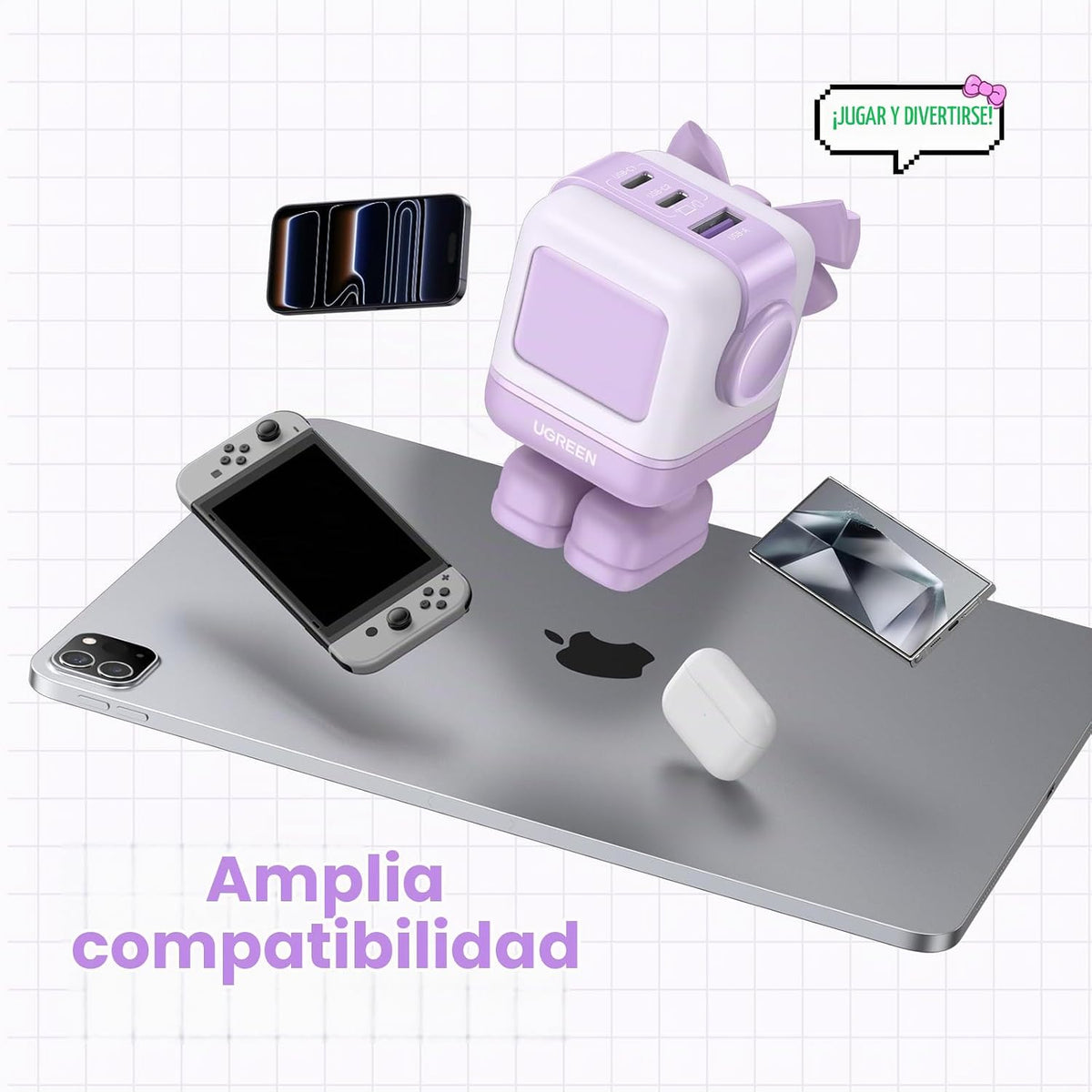 Cargador-de-Pared-UGREEN-Uno-65-W-GaN-de-3-Puertos-USB-C-6
