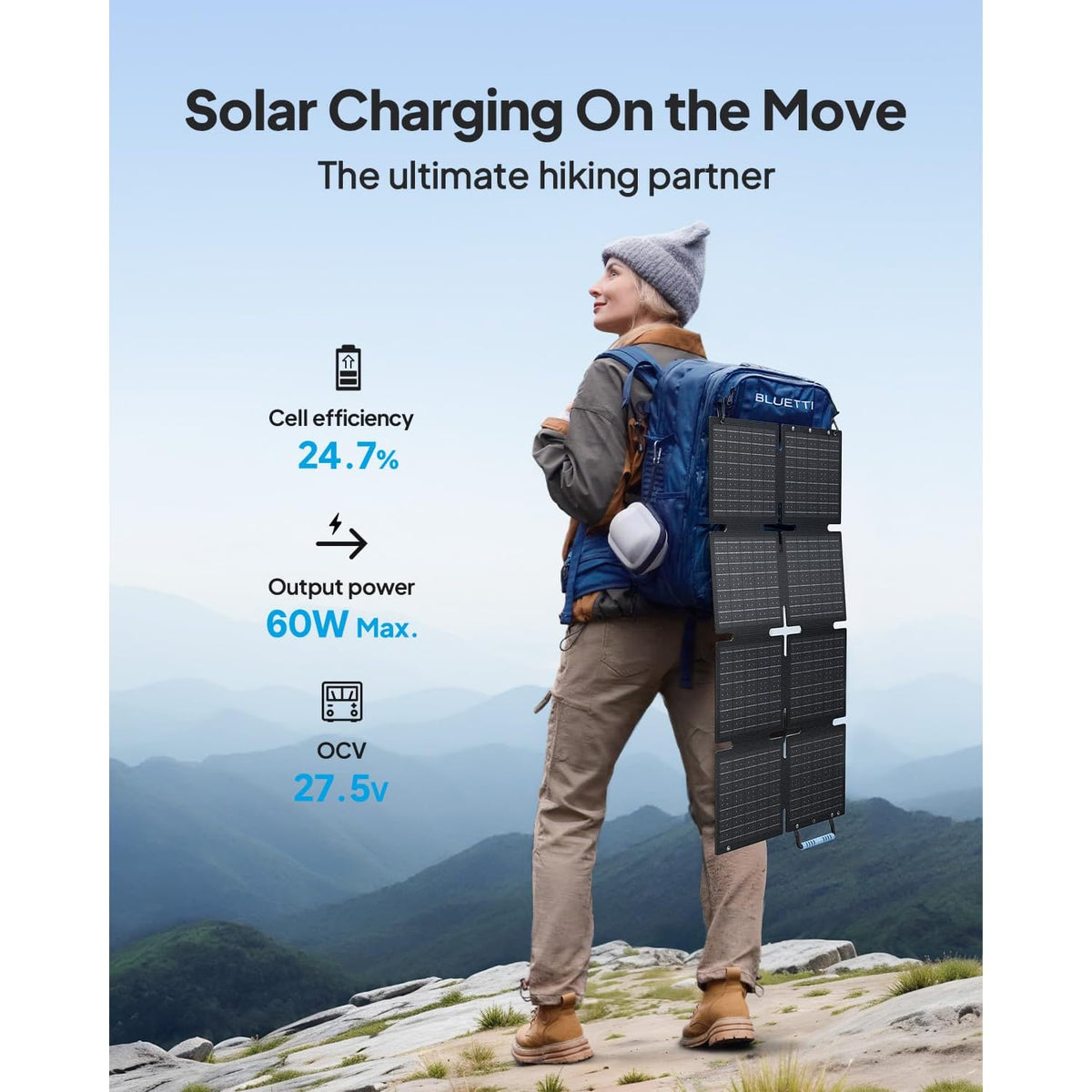 Panel Solar Portátil BLUETTI, 60 W