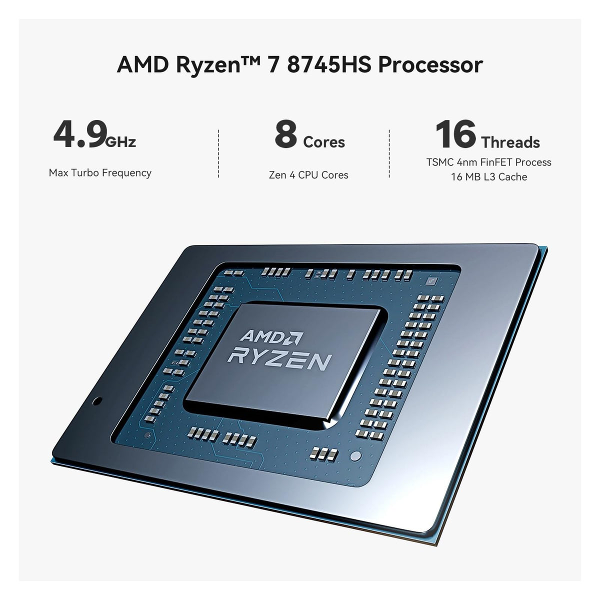 Mini PC Beelink SER8 32 GB RAM 1 TB SSD, con AMD Ryzen 8745HS - vista 4