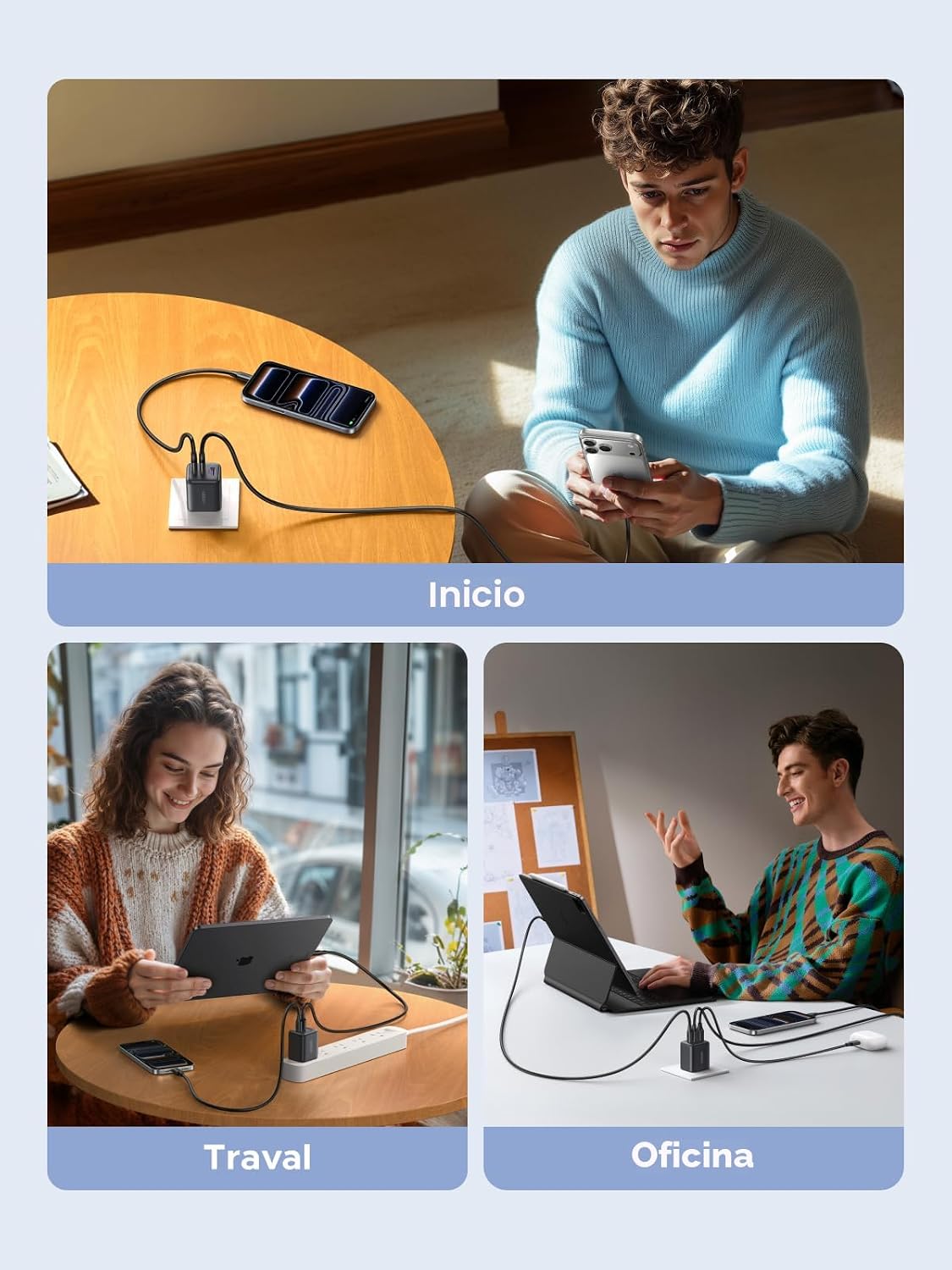 Cargador-de-Pared-UGREEN-30-W-GaN-II-de-3-Puertos-USB-C-6