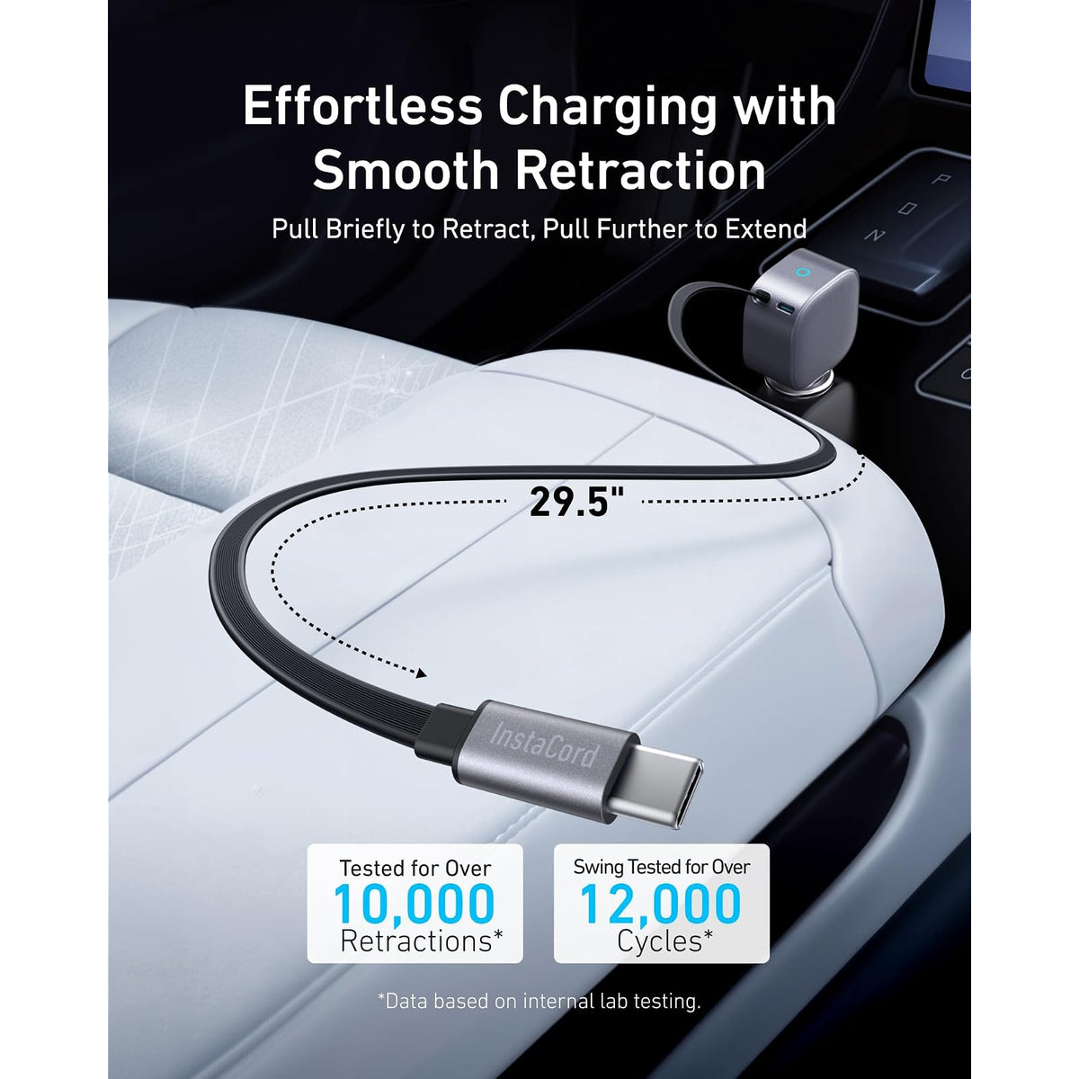 Cable Anker Cargador de coche USB C de carga rápida de 75 W con cable incorporado - vista 4