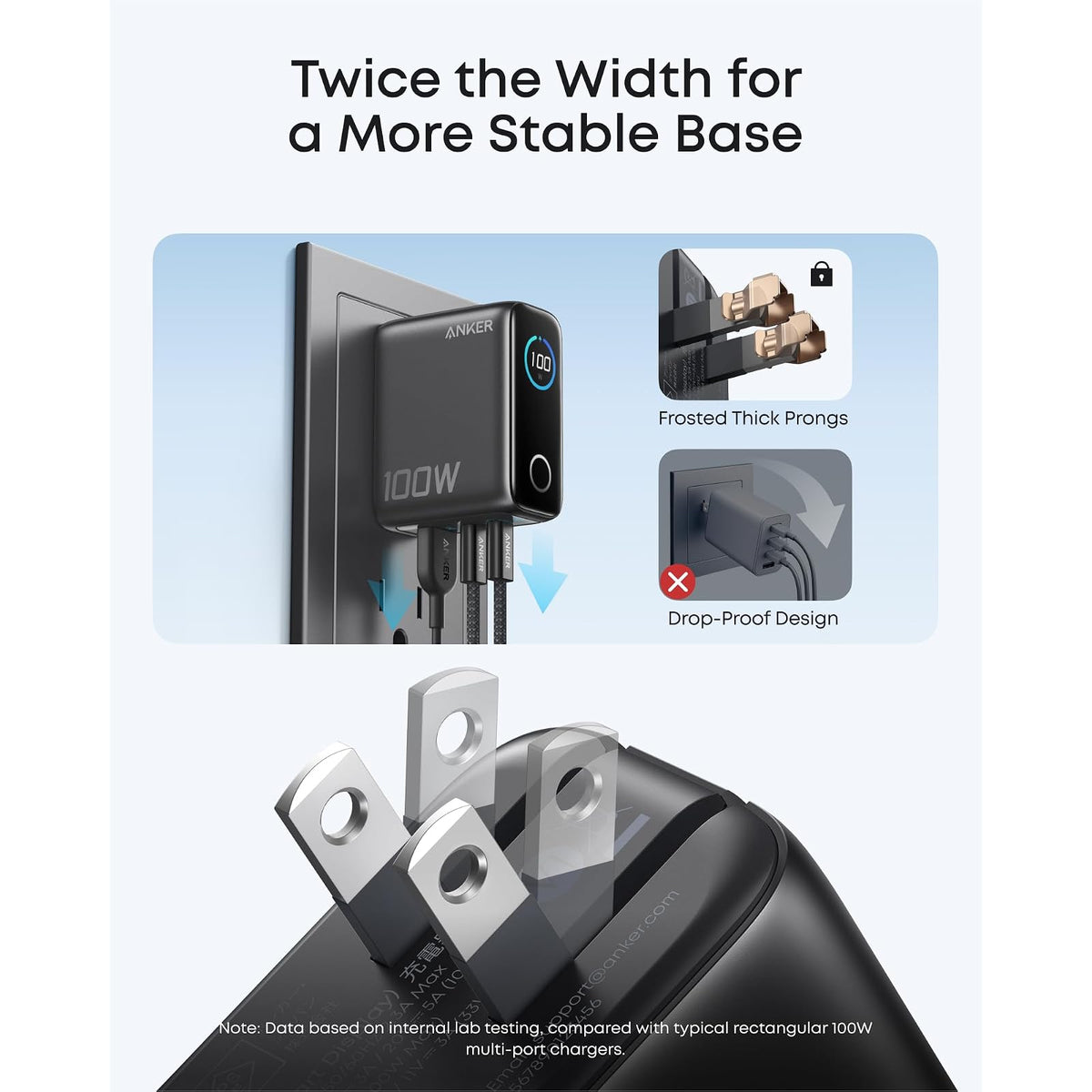 Cargador Anker USB C máximo de 100 W, cargador de teléfono GaN de 3 puertos - vista 5