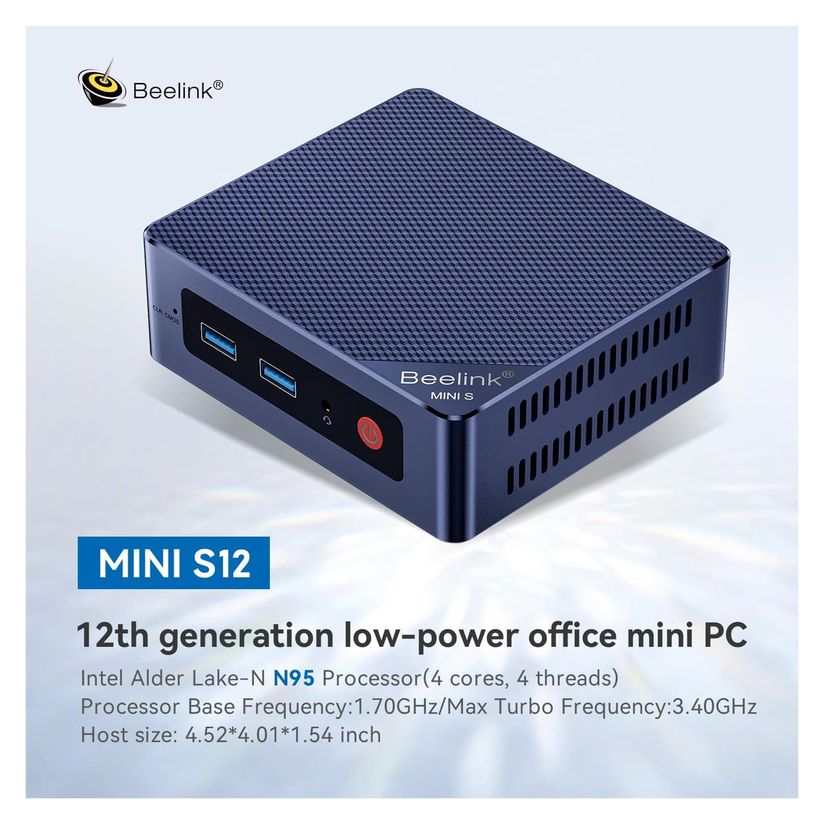 Mini PC Beelink Mini S12 12 GB RAM 480 GB SSD, con Intel N95 - vista 2