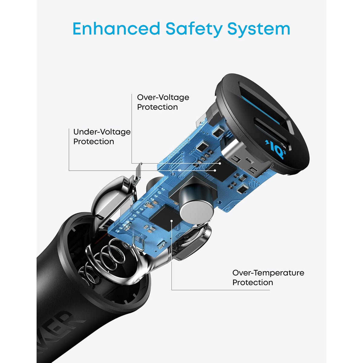 Cargador Anker del coche del iPhone de 30W 2-Port PowerIQ 3.0 USB C - vista 6