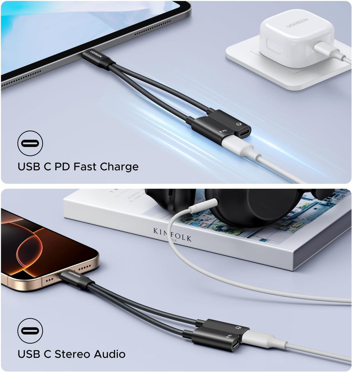 Divisor-Magnético-UGREEN-USB-C-1-a-2-para-Auriculares-y-Carga-8