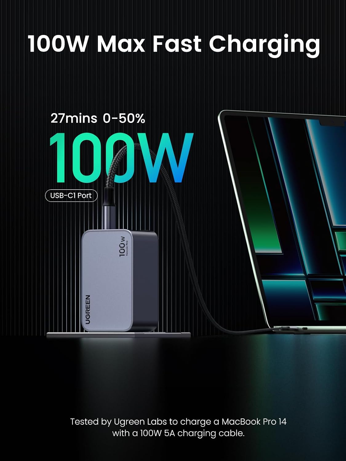 Cargador-de-Pared-UGREEN-Nexode-Pro-100-W-GaN-de-3-Puertos-USB-C-2