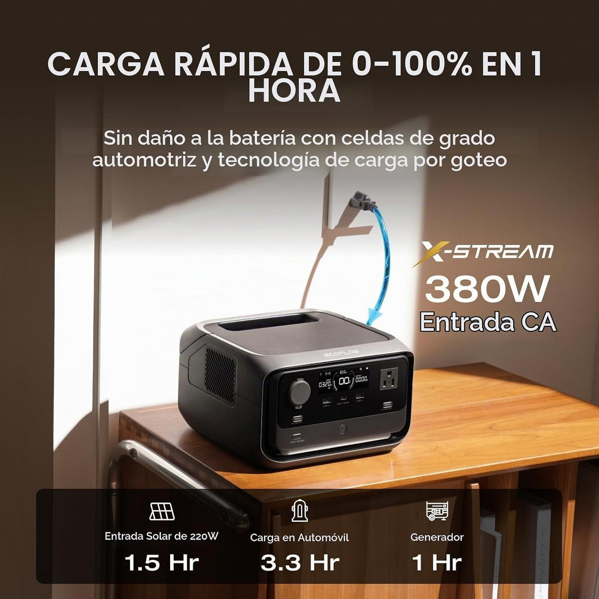 Estación-de-Energía-Portátil-EcoFlow-RIVER-3-Plus-286-Wh-600-W-con-Batería-Extra-EB300-2
