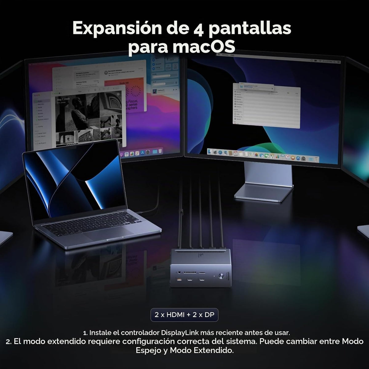 Estación-de-Acoplamiento-UGREEN-USB-C-DisplayLink-para-Cuatro-Monitores-3